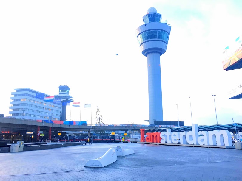I Amsterdam” sign - Schiphol airport. 