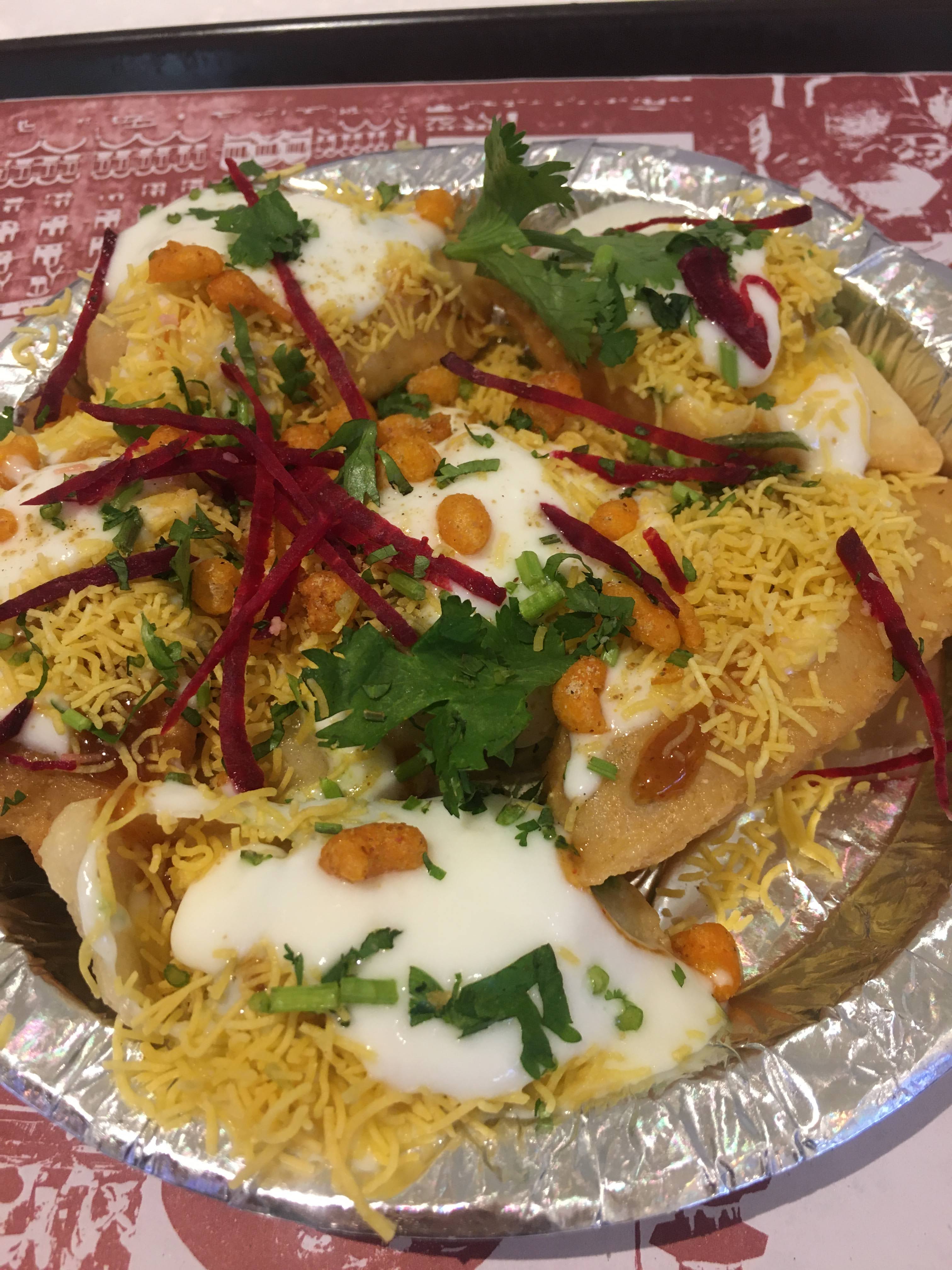 chat puri, indian street food